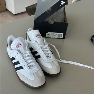 Adidas Men's White and Black Samba Sneakers